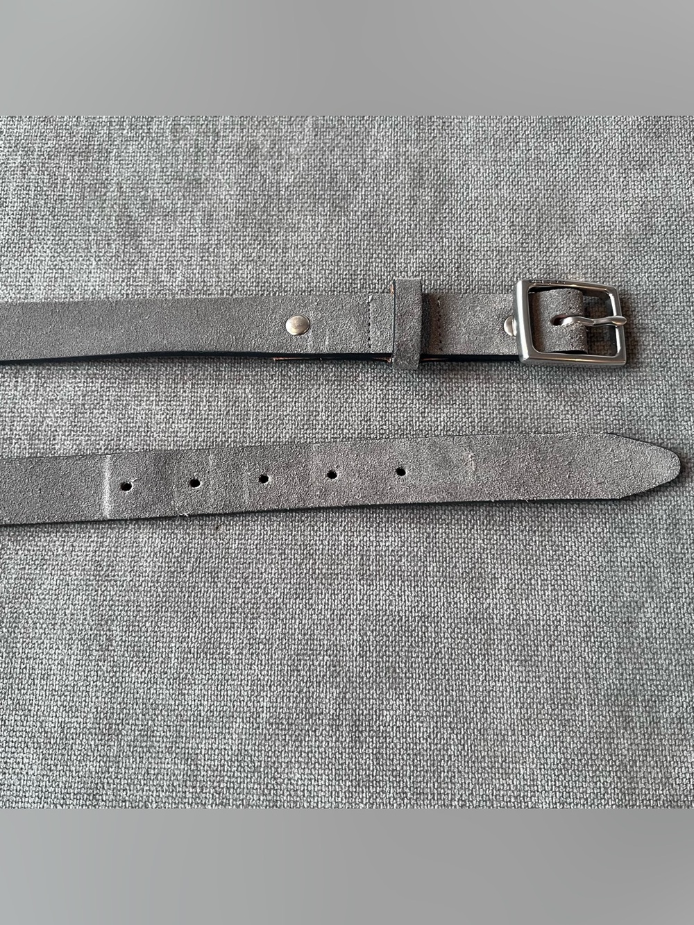 Rag & Bone Suede Belt Gray Silver Hardware - Picture 3 of 3